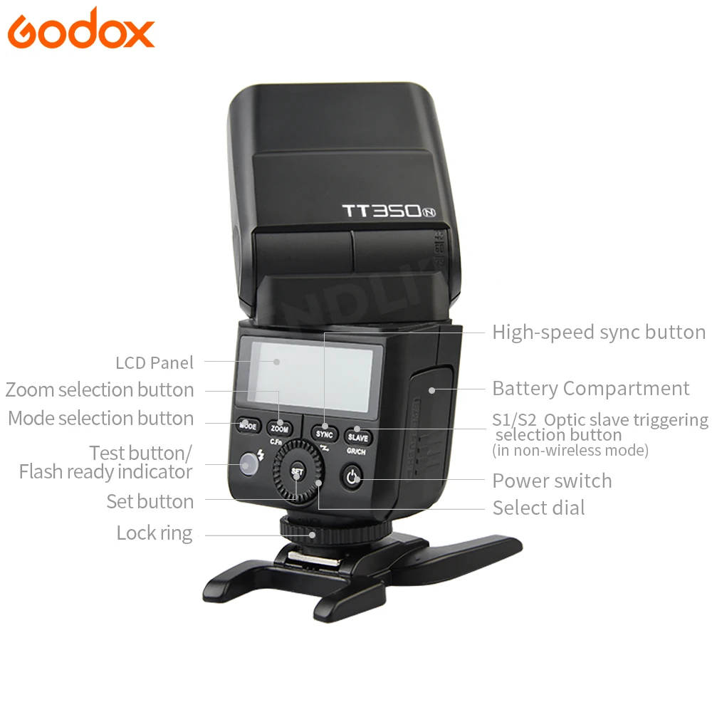  Godox Mini Speedlite TT350C TT350N TT350S TT350F TT350O Camera Flash TTL HSS GN36 for Canon Nikon S