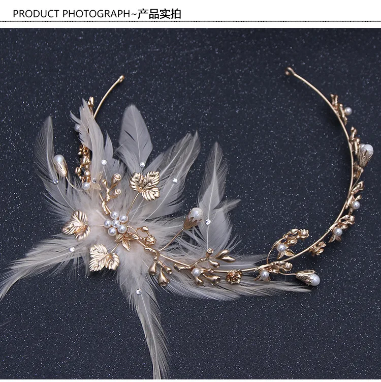 

Tiaras Veu Fascinator Pena Acessorios Para o Cabelo Das Mulheres de Luxo Elegante Estilo Ocidental Festa de Casamento Moda
