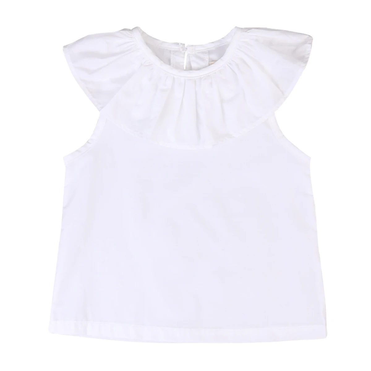 cute Toddler Kids Girls solid color Summer Princess Ruffle Collar