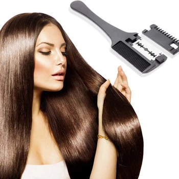 

Barber salon accessories 1Pcs Super Hair Razor Comb Black Handle Hair Razor Cutting Thinning Comb Home DIY Trimmer inside