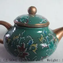 Изысканный Древняя китайская классический зеленый фарфоровый чайник, окрашены благоприятный цветок конструкции