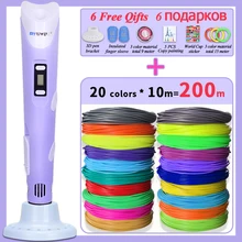 

3D pen myriwell 3d print pen LED display children's drawing pen Best Office0.75 mm plastic abs/pla print filament doodle pen