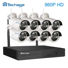 Techage 8CH 960P Wireless NVR Wifi CCTV System 8PCS 1.3MP Outdoor Waterproof IP Security Camera Surveillance Kit P2P Remote View