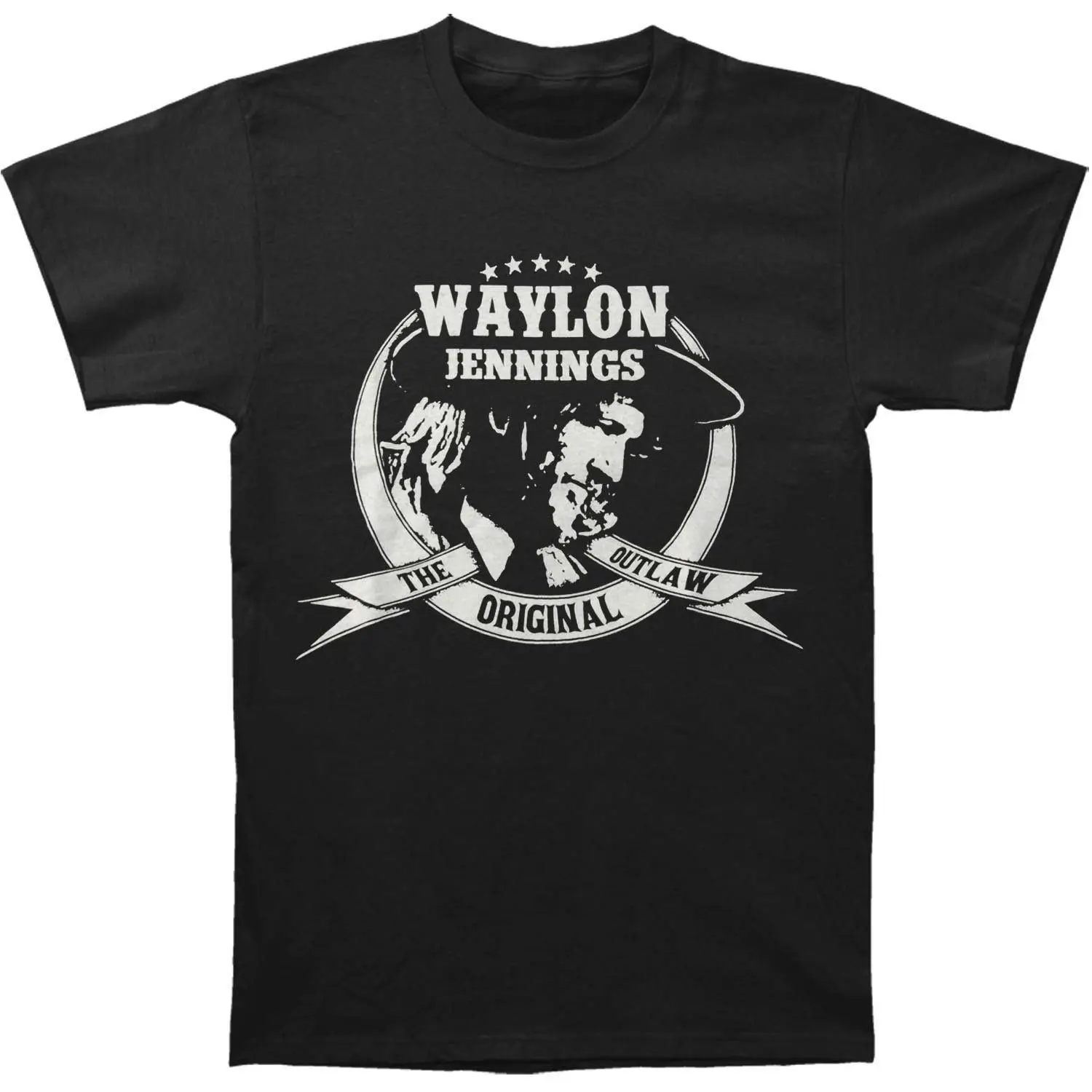 Вэйлон Дженнингс Оригинал Outlaw Country Rock Band Мужская футболка Лидер продаж 100%