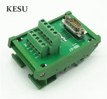 

DB9 D-Sub DIN Rail Mount Interface Module , 9Pin 9-Pin Male Female Gold Plated Breakout Board terminals with bracket for C45