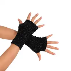 Muqgew Мода Трикотажные ARM Пальцев Зимние перчатки мягкие теплые варежки руки теплые трикотажные длинные Прихватки для мангала высокое