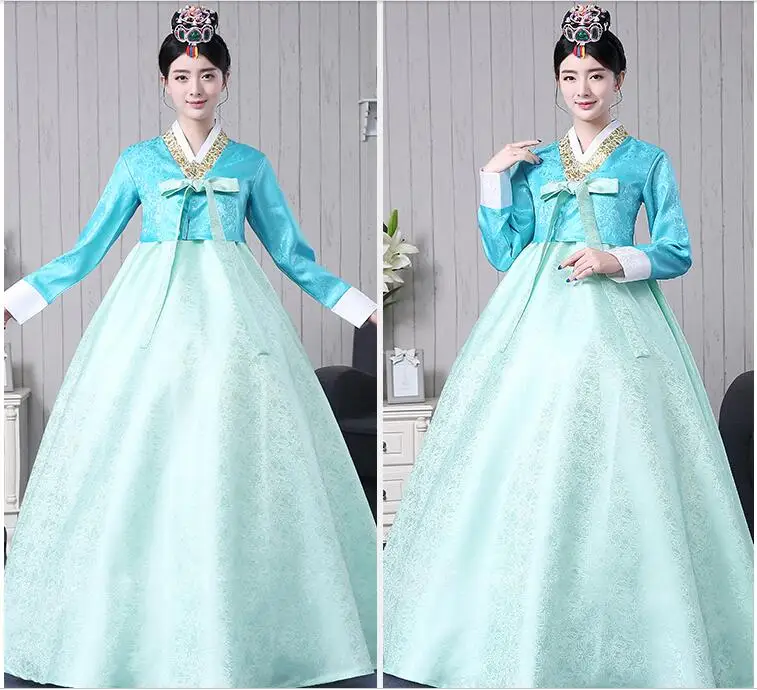 2019 новые женские элегантные Korea hanbok традиционное платье Женский Национальный корейский танцевальный костюм для выступления