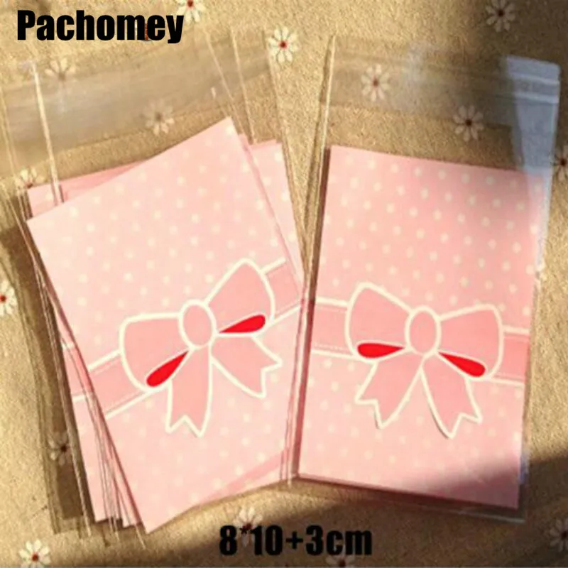 

Gift Sealing OPP Plastic package bag/ Lovely Pink and Blue Bow Design Cake gift Packages Candy Pack