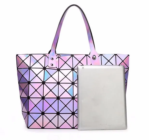 ANNRMYRS Лазерная женская сумка Dazzle цвет плед Tote повседневные сумки женские модные складные сумки леди блестки зеркало Saser сумка