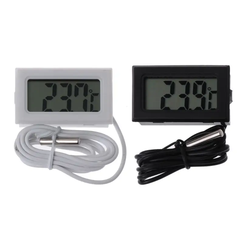 

Digital Thermometer LCD Instant Read Refrigerator Aquarium Monitoring Display with moisture-resistant Detector