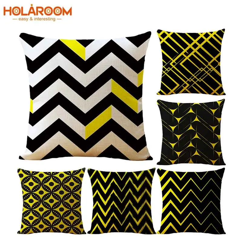 Geometric Pillow Case Wave Pattern Cushion Cover Chair Car Throw Pillow