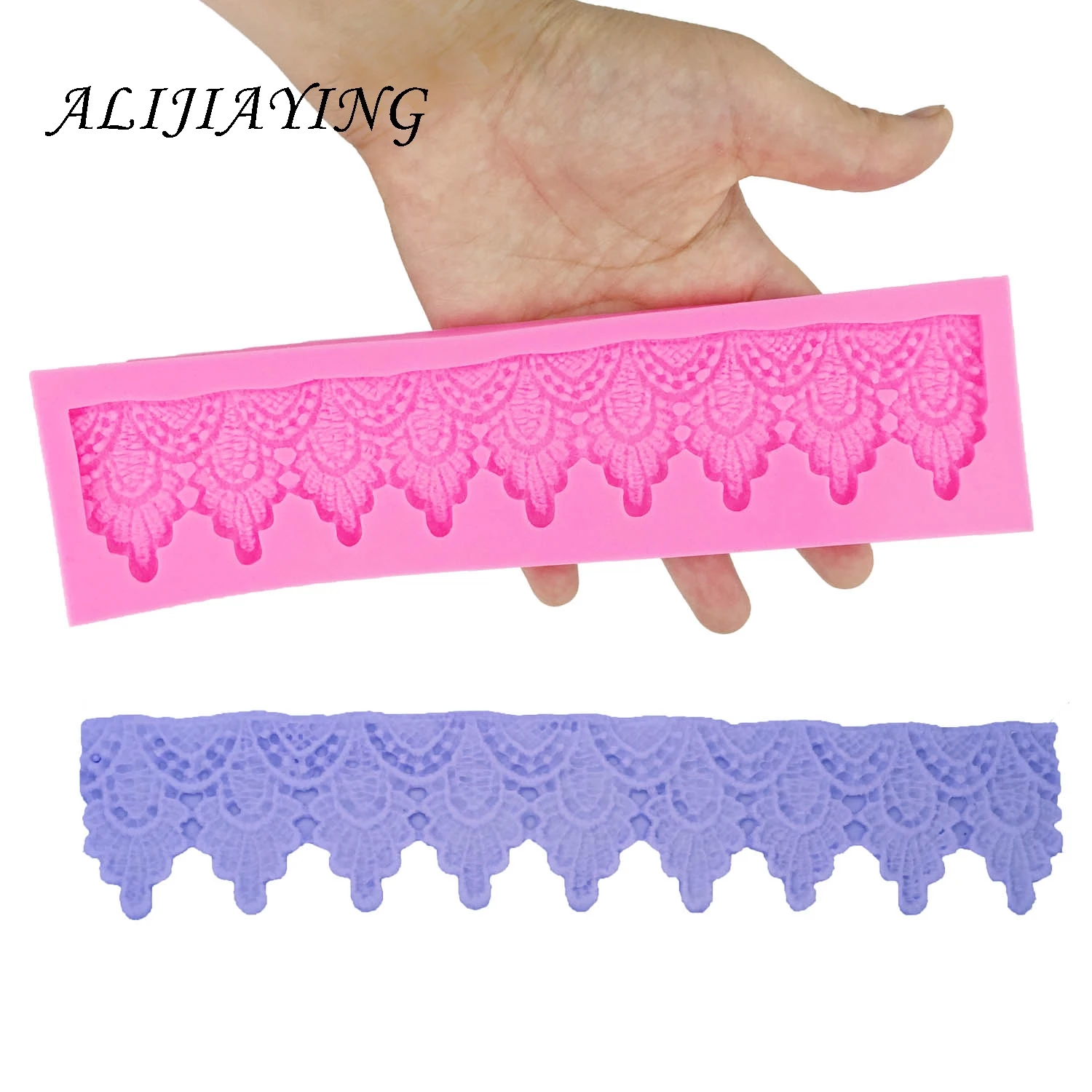 

Long strip cake lace border curtain shape Sugarcraft Silicone Molds Gumpaste Chocolate Fondant Cake Decorating Tools D1340