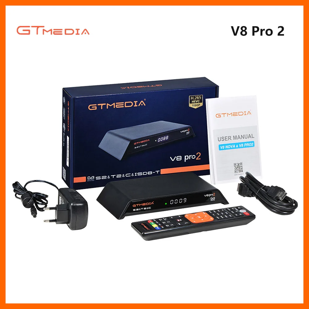 

DVB-S2 & DVB-T2 & DVB-C & ISDB-T HD Combo Receiver support H.265 CCCamd Newcamd Powervu Biss IPTV WiFi 3G RJ45 GTMedia V8 Pro2