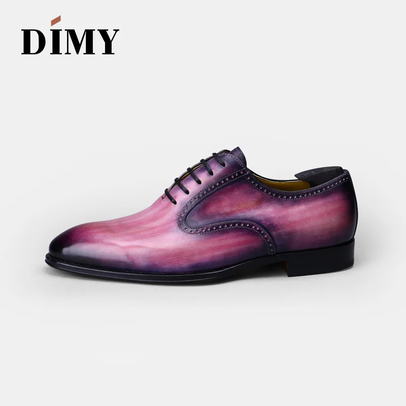 DIMY/; деловые модельные туфли; Британский тренд; кожаные оксфорды; Goodyear trend; мужская обувь