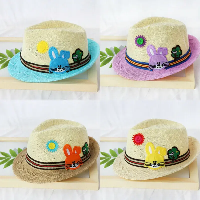 

1x Fashion Cute Baby Children Kids Boy Girl Breathable Hat Summer Beach Straw Sun Cap Unique Design Lovely Cartoon Casual Hats