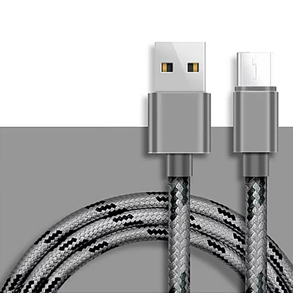 ACCEZZ Micro USB Зарядное устройство кабель быстрой зарядки Microusb Кабели для передачи данных huawei Xiaomi 4 Redmi Note 5 samsung S7 телефон нейлоновый шнур - Цвет: Серый