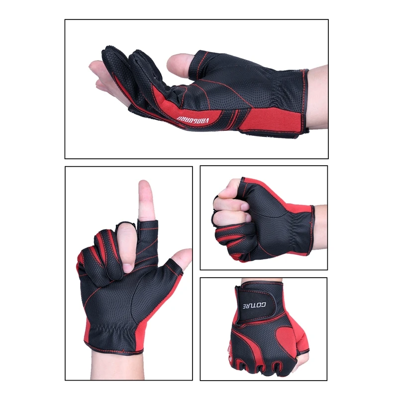 Goture Зимние перчатки для рыбалки дышащие противоскользящие перчатки с 3 пальцами для рыбалки, охоты, альпинизма мужские женские перчатки для рыбалки