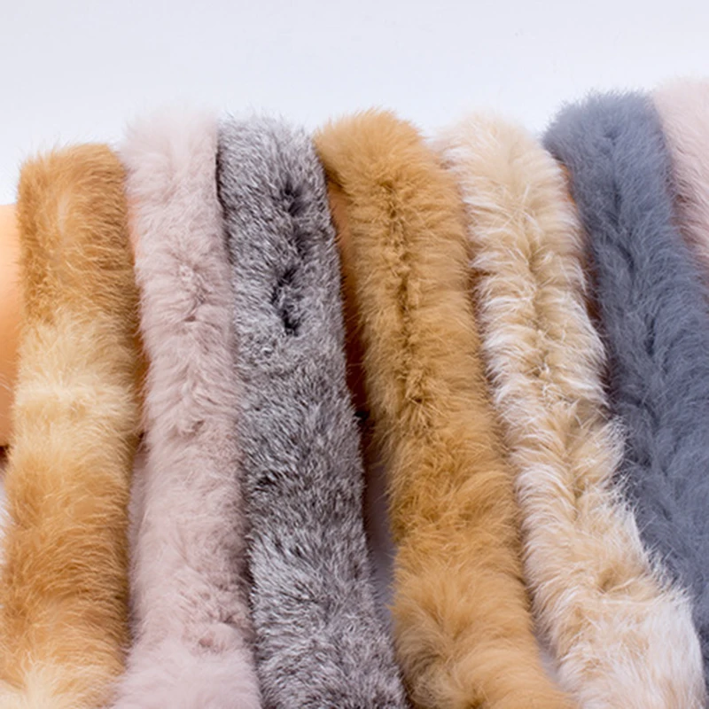 Fur Fabric-1m Natural Rabbit Fur Ribbon Tapes for DIY Apparel Sewing and Home Decoration