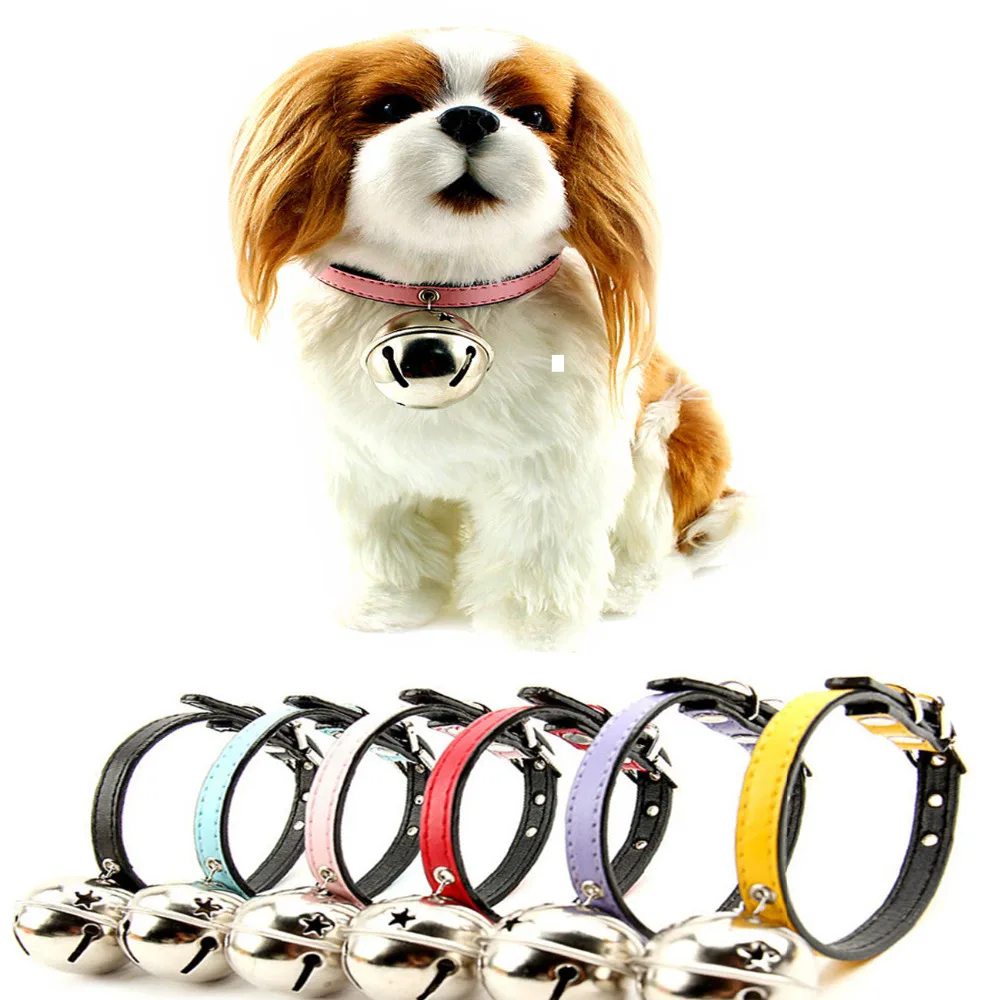 Big bell collars 20pcs/Lot small Dog Collars bell leather collars Pet