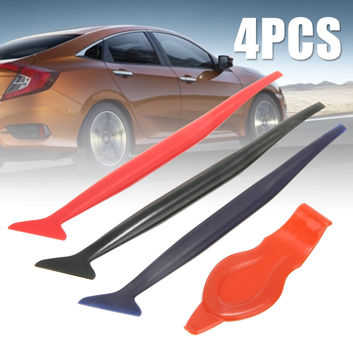 

4pcs/Set Vinyl Car Film Sticker Tint Wrap Tuck Tool Kit Sticker Micro Squeegees Tools Car Styling