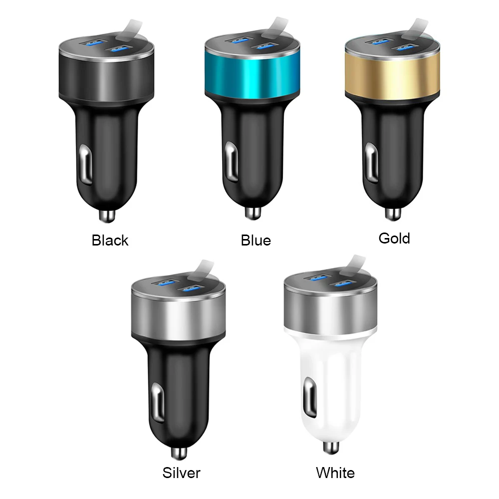 

3.1A Dual USB Car Charger 2 Port LCD Display 12-24V Cigarette Lighters Socket Silvery