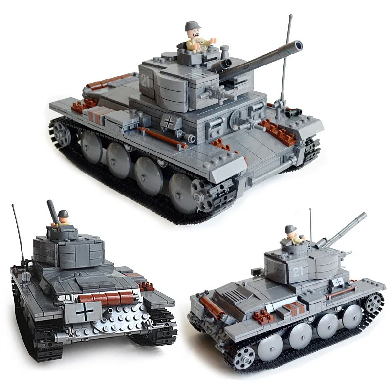 

Building Blocks Sets LegoINGs Military German Light Tank Army Soldiers Bricks Educational Toys for Children DIY Model Gifts
