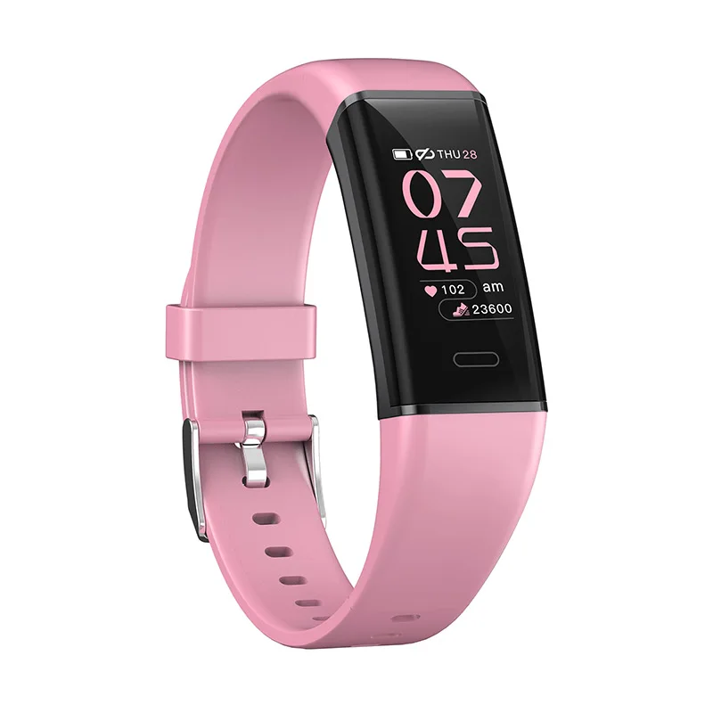 Смарт-браслет часы для женщин Водонепроницаемый Фитнес-браслет измеритель артериального давления для мужчин t фитнес-трекер для измерения сердечного ритма Смарт-часы для мужчин - Цвет: Pink
