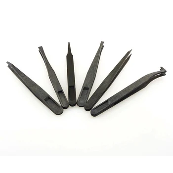 

1 PCS Plastic Carbon Fiber Tweezers ntistatic Straight Curved Anti-static Conductive Tweezer Clip Hand Tools