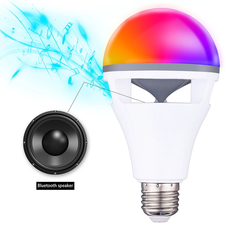 E27 приложение управления smart led портативный динамик bluetooth воспроизведение музыки
