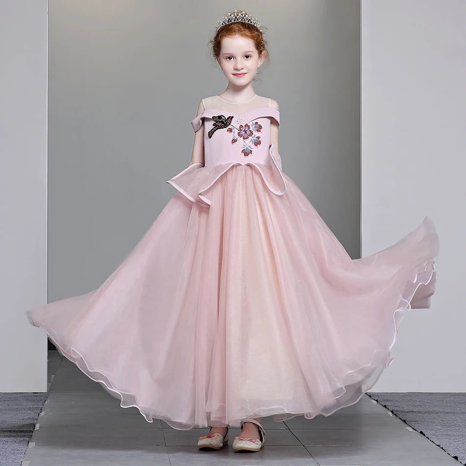 

Marfoli A-Line Floor Length Flower Girl Dress Princess Prom Dress for Girls First Communion Dresses
