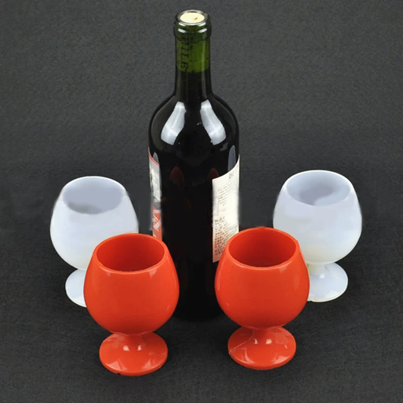 Силиконовые бокалы для вина-уличные резиновые бокалы для вина безопасные складные небьющиеся вечерние бокалы для путешествий кемпинга бассейна пикника