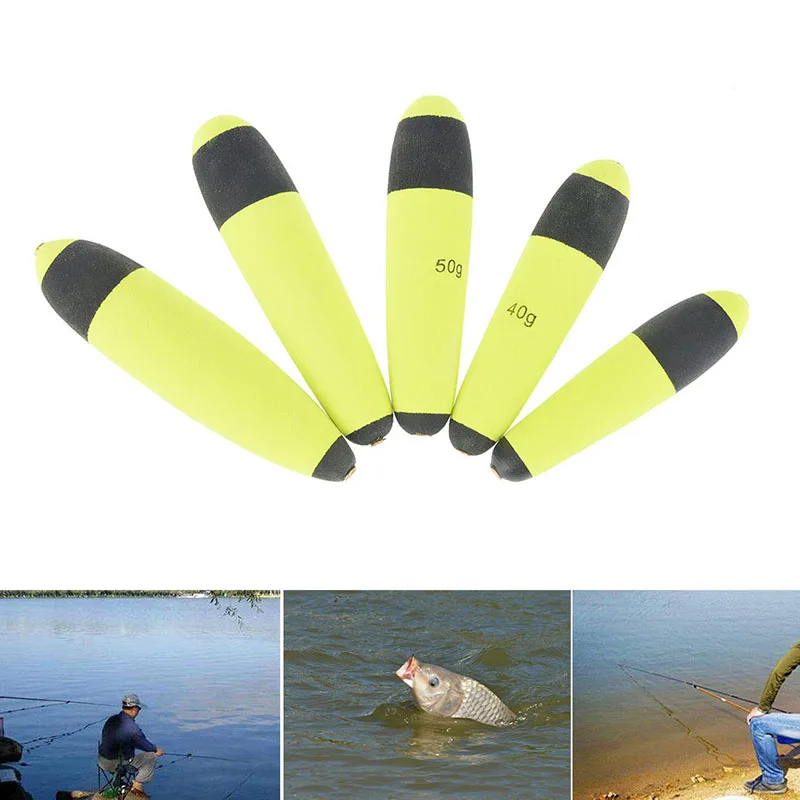 5pcs Buoyancy EVA Inline Bobber Float Saltwater Fishing Floats Catfish