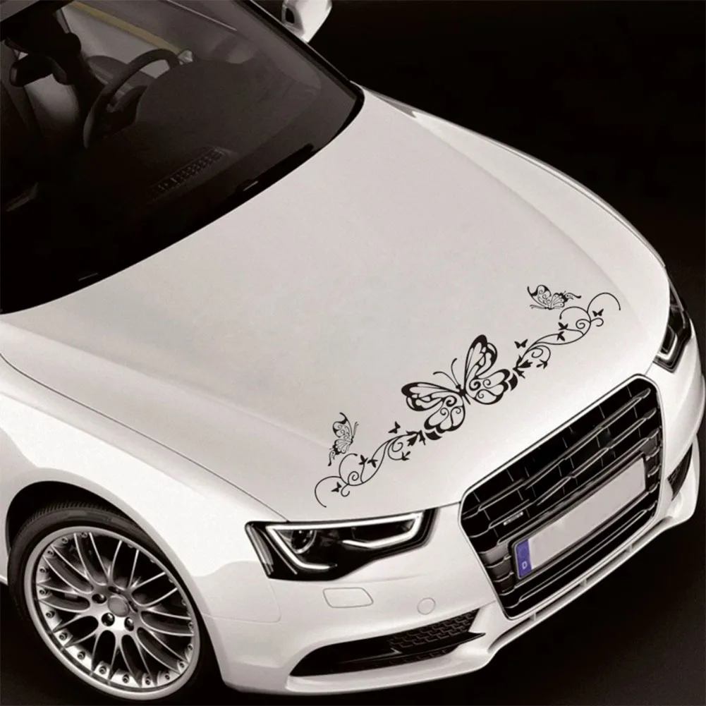 Car Stickers Butterfly Flower Totem Vehicle Body Side Skirt Styling Sticker Decals Butterfly and Flower Design