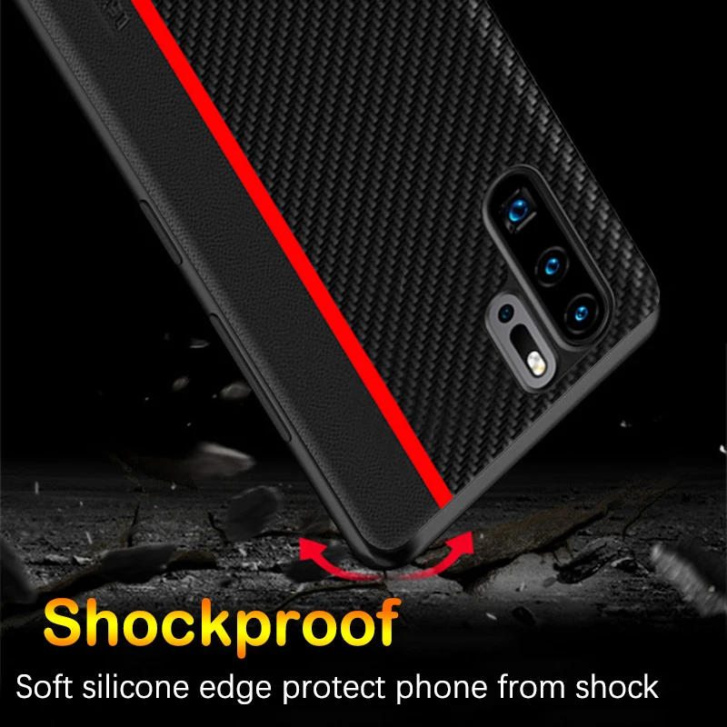 Huawei P30 Pro Case Original CENMASO Carbon Fiber PU Leather Protection Case Huawei P30 P20 Pro Case Huawei P20 P30 Lite Case