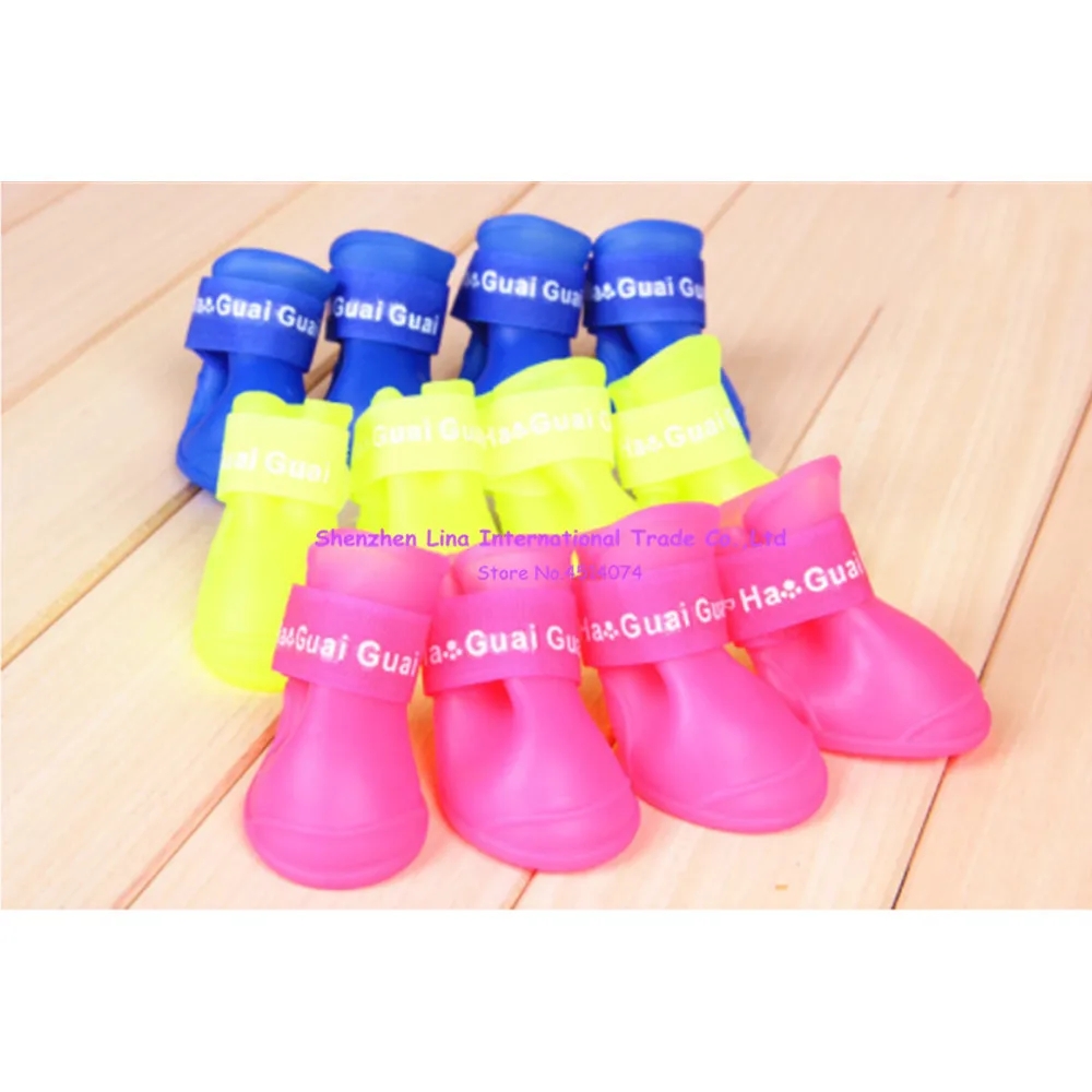 

Hateli Dog Pet Rain Boots Puppy Teddy Schnauzer Pomeranian Poodle Teddy Rubber Waterproof Summer Pet Boots