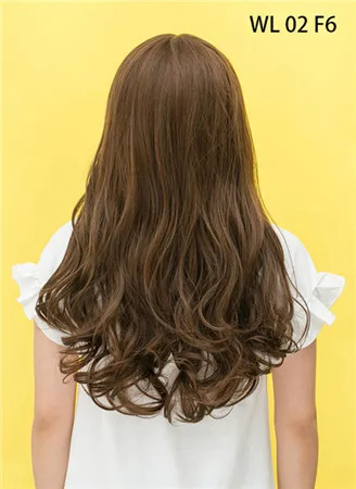 Ваш стиль 42 Цвета Синтетические длинные волнистые афро натуральные волосы парики с челкой для черных женщин коричневый серый - Цвет: WL 02 F6
