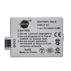 DSTE 2100 mAh 7,4 V LP-E5 LPE5 Камера Батарея для Canon 450D 500D 1000D Поцелуй Цифровой X2 X3 F Rebel XSi Xli XS