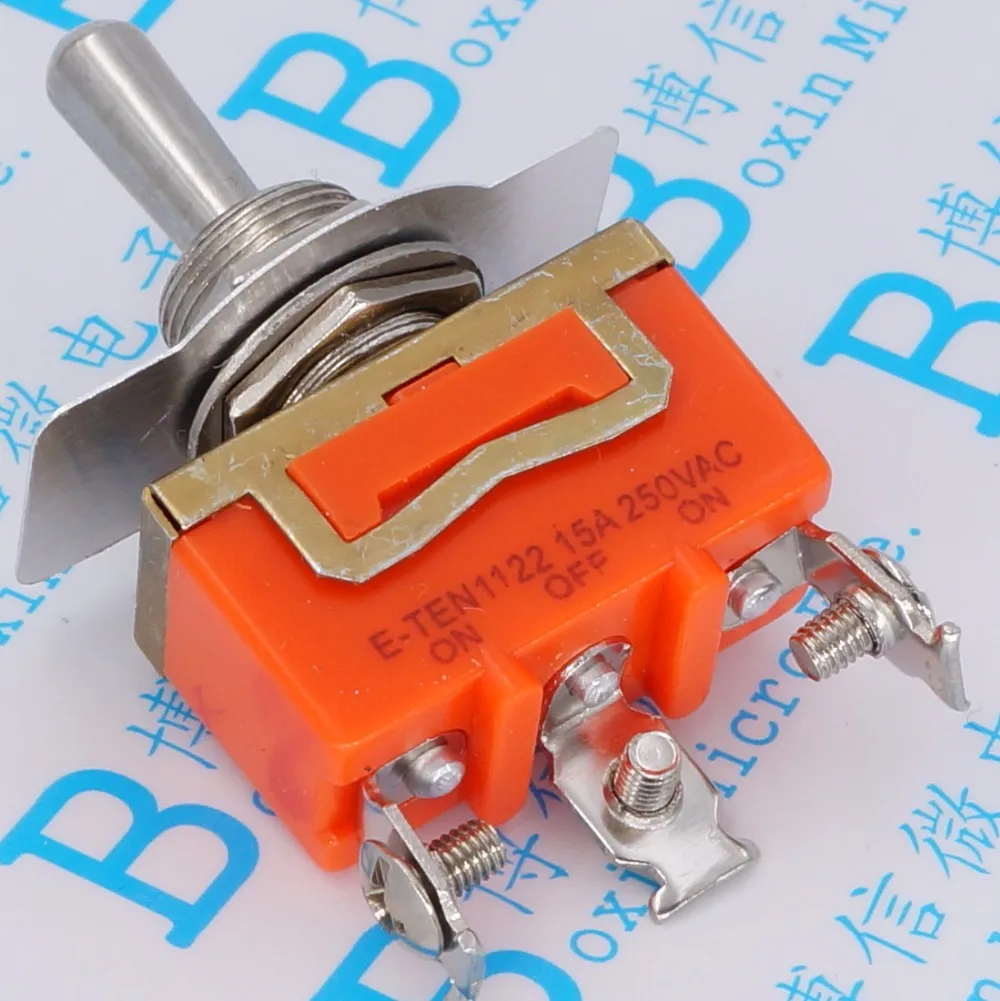 Free shipping 2PCS 15A 250VAC 3PIN ON OFF ON E TEN1122 Toggle switch