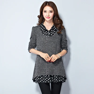 Christmas Long Sleeve Faux Two Piece T Shirt