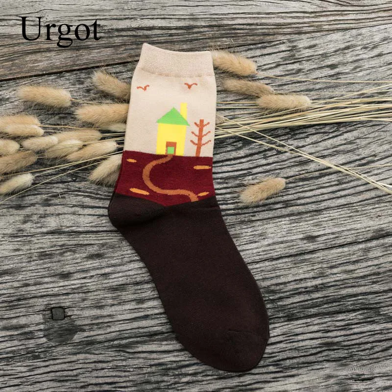 Urgot партия из 5 пар в винтажном стиле женские футболки с принтом виде рисунком