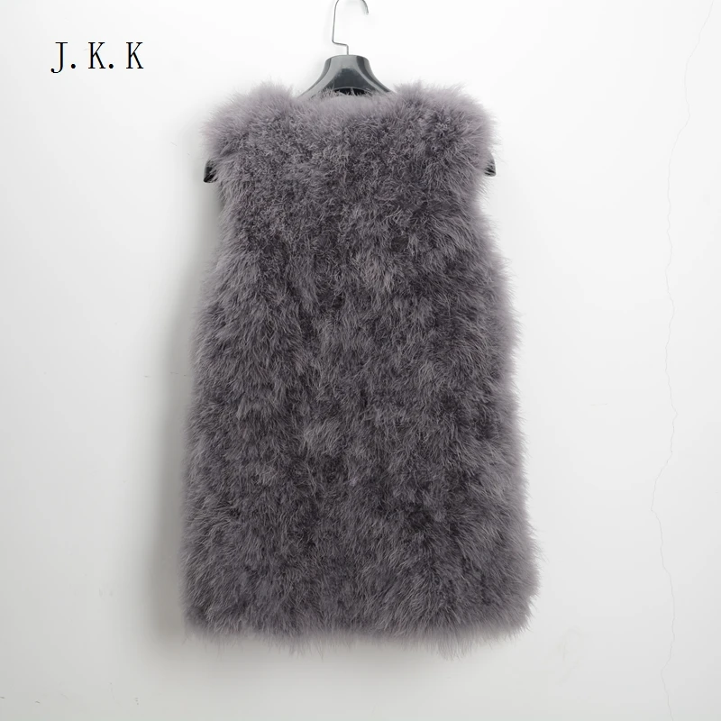 Jancoco Max S1007 натуральный мех жилет или из натуральной кожи страуса/Турция с искусственным мехом; длинное платье-майка для девочек, Новинки для женщин модная куртка