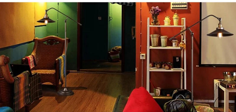 Лофт Промышленные американский стиль длинные светодиодный руки СВЕТОДИОДНЫЙ торшер для склада исследование гостиная спальня