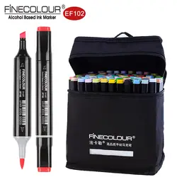 Finecolour EF102 Двусторонняя кисть искусство маркеры 36/72/160 мягкая фломастер рисовать Архитектура/одежда/отрасли/Дизайн интерьера