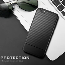 

For iPhone 6 plus Case shell Luxury Carbon Fiber thin Slim Back Cover for iphone 6S plus case 6s Soft Silica gel Black shell 6
