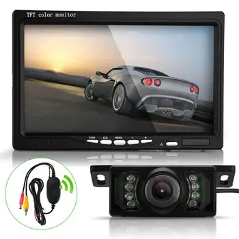 

Marsnaska 7 Inch TFT LCD Car Rearview Reverse Monitor + Wireless Transmitter + 7 LED IR Camera Kit