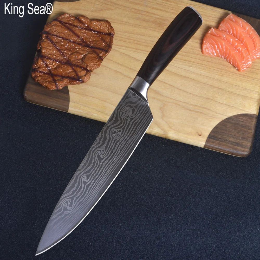 King Sea 8" Imitation Damascus steel Chef Knife Eviscerate Vegetable