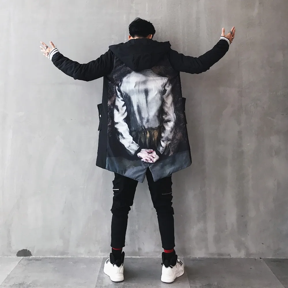 

Winter Parka Jackets And Coats Men Thick Warm Windbreaker Parka Men Hooded Windproof Breathable slim Long US Size