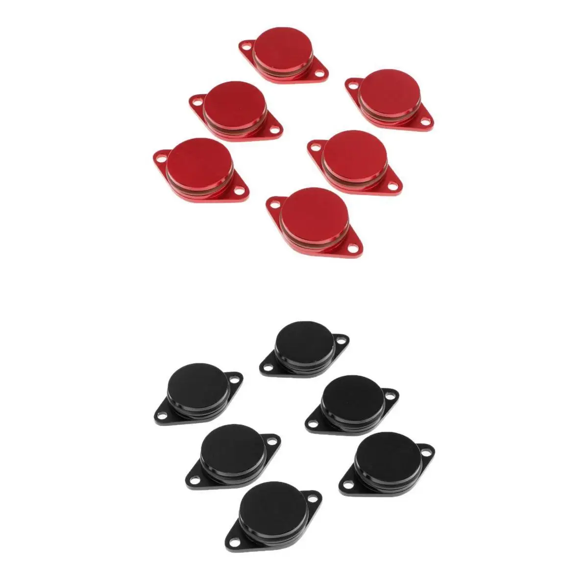 12 Pcs Portable 2.76 x 1.97 x 0.39 Inch Aluminum Swirl Flap Blanks Repair For Bmw 320 520 530 525 730D Red & Black 