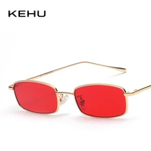 KEHU, новые модные квадратные солнцезащитные очки для женщин, предотвращающие нагревание, очки, оправа из сплава, женские солнцезащитные очки, фирменный дизайн, красные очки K9369