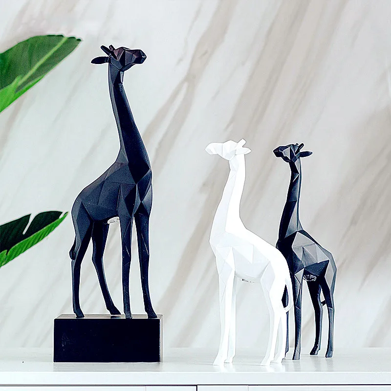 Животные Моделирование Белый оригами статуя жирафа ремесленника шоу окна украшения подарок Чисто руководство Европейский стиль L2779
